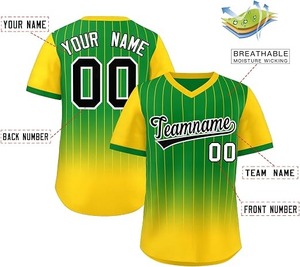 Maillot de baseball personnalisé à col en V, chemises de sport à rayures style hip-hop, nom et numéro personnalisés pour hommes/femmes/jeunes - Product Image 2
