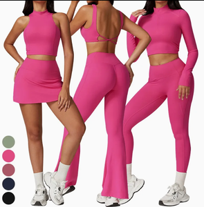 Sujetador Deportivo Sin Costuras para Mujer, Tirantes Cruzados, Cuello en V, Soporte Medio, Color Sólido, Transpirable, Elástico en Cuatro Direcciones, para Fitness y Yoga - Product Image 4