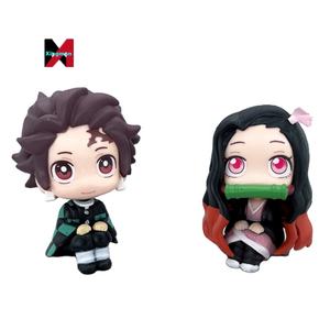 Q versión <span class=keywords><strong>Kimetsu</strong></span> <span class=keywords><strong>No</strong></span> <span class=keywords><strong>Yaiba</strong></span> Modelo figura de dibujos animados juguete Demoned Slayer posición sentada PVC coche ornamento figura de acción coleccionable - Product Image 1