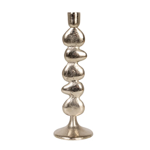 Nordic Style Zen Metal Taper Holder Silver Plated Bubbles Design Candle Stand Elegant Contemporary <b>Tabletop</b> Centerpiece - Product Image 4
