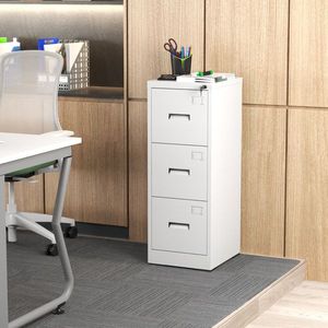 Armadietto Portadocumenti Sicuro per Casa/Ufficio, Armadio Verticale in Metallo a 3 Cassetti con Serratura e Slot per Schede - Formato A4/Letter - Product Image 2