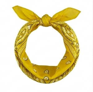 Yellow Square <b>Bandana</b> With Dot Pattern Polyester Casual Head Scarf Multifunctional Four Seasons Wear - Product Image 6