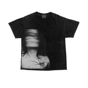 เสื้อยืดผู้ชายลายพิมพ์โลโก้แบบใหม่ สไตล์สตรีทแวร์ ล้างสีแบบแอซิดวอช - Product Image 4