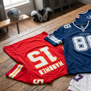 Maillots de football américain personnalisés avec numéro d'équipe, col en V, sublimation, entraînement, hauts de football à manches courtes, unisexe - Product Image 2