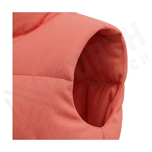 Quilted Vest Women's Stand Collar Zipper Front Solid Color Winter Warm Polyester Filling Regular Length - Product Image 6