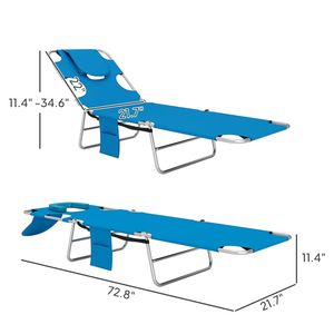 Chaise longue d'extérieur bleu clair pour bronzer et profiter du jardin - Product Image 6