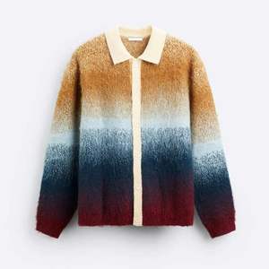 Cardigan en mohair pour hommes grandes tailles, couleur dégradée, jacquard, manches longues, col à revers, boutons - Product Image 5