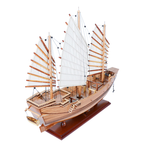 Modelo de Barco Chino de Madera, Miniatura Tradicional Vintage para Decoración Náutica del Hogar, Regalo Empresarial, 68.6Lx17.8Wx62.23H cm - Product Image 2