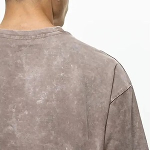 T-shirt en coton 100% délavé à l'acide, coupe oversize, style streetwear, personnalisable avec broderie de logo OEM, le plus vendu en gros pour 2026 - Product Image 2