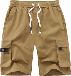Men's <b>White</b> Plaid <b>Cargo</b> Shorts Mid Elastic Waist Formal Oxford Fabric Breathable Sport Pockets - Product Image 3