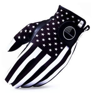 Guantes de Golf de Piel de Cabra con Diseño de Bandera Americana, Transpirables, con Relieve, para Hombre, Antideslizantes, con Cierre de Tirar, Deportivos - Product Image 1