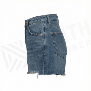Womens <b>Denim</b> Relaxed Shorts High Rise Distressed Zipper Fly Plus Size Non <b>Stretch</b> Casual Breathable Female Trendy Gear - Product Image 3