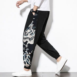 Pantalones Harem con Parches de Dragón Chino para Hombre – Pantalones Deportivos Holgados de Talla Grande, Pantalones Casuales de Trabajo - Product Image 3