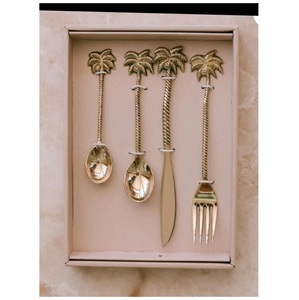 Juego de Cuchillos para Queso de Lujo de 3 Piezas de Acero Inoxidable con Mango de Latón y Asta de Ciervo, Apto para Lavavajillas, Personalizable, Cuchillo y Tenedor para Queso - Product Image 6