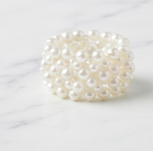 Anneau de serviette élégant en perles pour la décoration de table, usage quotidien, fêtes et mariages, parfait pour les occasions élégantes - Product Image 1