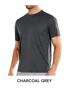 <b>Men's</b> <b>Navy</b> <b>Blue</b> Short Sleeve O-Neck Jersey <b>T</b>-<b>Shirt</b> Regular Fit Quick Dry Solid Color Casual Workout Gym Wear - Product Image 4