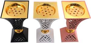 Metal Mabkhara Geometric Cutout Pedestal Design Bulk Saudi Arabian <b>Bakhoor</b> Burner Premium Majlis <b>Oud</b> Dakhoon Holder - Product Image 2