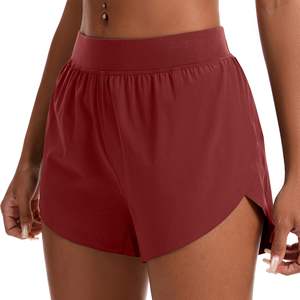 Falda pantalón deportiva azul real para mujer, cintura alta, elástica, de poliéster tejido, transpirable, corte regular, color liso - Product Image 2