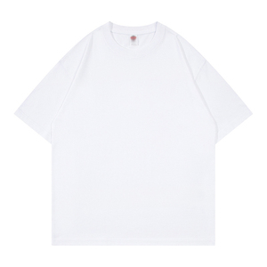 T-shirt blanc en coton surdimensionné pour homme, manches courtes, col rond, décontracté, jersey uni, design simple - Product Image 1
