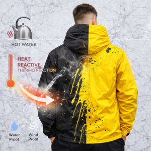 Fabricante de Ropa de Moda, Chaqueta Cortavientos Termocrómica, Reactiva al Calor y al Agua, Impermeable, para Hombre - Product Image 3