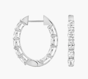 <b>Hoops</b> Earrings Diamond Earrings Gold and <b>Silver</b> Earrings Natural and Lab Grown Diamonds Earrings <b>Hoops</b> Fine Jewelry for Women - Product Image 4