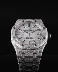 Montre Chronographe Mécanique Unisexe de Luxe Personnalisée, Entièrement Sertie de Diamants Scintillants VVS Moissanite, Style Business Hip Hop Analogique Antique - Product Image 1