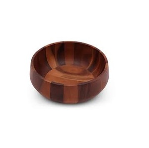 Bol de service en bois artisanal haut de gamme, vente en gros, bol à salade rond personnalisé de qualité alimentaire, bol à mélanger en bois pour hôtels et restaurants - Product Image 5