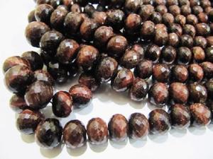 Cuentas facetadas de ojo de tigre marrón natural de 9-14 mm, graduadas, certificadas, de 8 pulgadas de largo, cuentas de piedras preciosas. - Product Image 5
