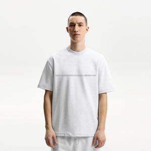 T-shirt surdimensionné en coton biologique de haute qualité pour hommes à manches courtes haut en jersey décontracté d'été longue longueur - Product Image 5