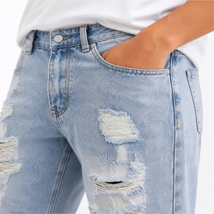 Shorts de Mezclilla Desgastados para Hombre, Cómodos para Uso Diario, Moda Urbana, Calidad Artesanal, Estilo Casual, Corte Relajado - Product Image 4