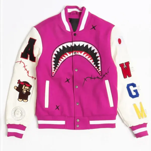 Chaqueta Varsity de Invierno Personalizada para Hombre, con Cuello Camisero, Mangas de Poliéster/Algodón, Forro Polar, Ecológica, Servicio OEM - Product Image 4