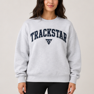 Sudadera de Mujer con Cuello Redondo, Color Gris Jaspeado Claro, con Letras Bordadas, Manga Larga, Hombros Caídos, Logotipo Personalizado - Product Image 1
