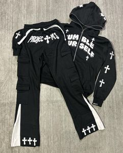 Ensemble de survêtement 2 en 1 avec imprimé graphique animal personnalisé, design croisé, taille élastique, coton léger, séchage rapide - Product Image 6