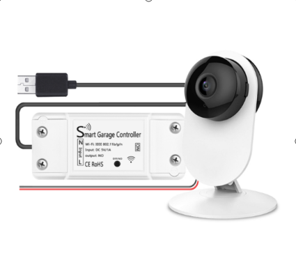 WiFi Smart Garage Door Opener with Camera, Work with Alexa Google Home, App Remote Video Smart Garage Controller