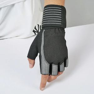 Guantes de Neopreno de Color Sólido para Levantamiento de Pesas, con Correa Ajustable para la Muñeca, para Entrenamiento Crossfit, Protección de Palma de Medio Dedo, Gimnasio y Fitness - Product Image 2