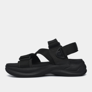 Sandalias Casuales de Punta Abierta con Diseño Giratorio, Agarre Mejorado y Estabilidad, Color Negro Completo, Origen Vietnam - Product Image 3