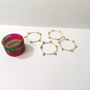 ชุดกำไลแก้วคาชเมียร์สีสันสดใส 16 ชิ้น หลากสี ทำด้วยมือ ชุบทอง คาด้า กุงรู เครื่องประดับพื้นเมืองแบบดั้งเดิมสำหรับผู้หญิง - Product Image 3