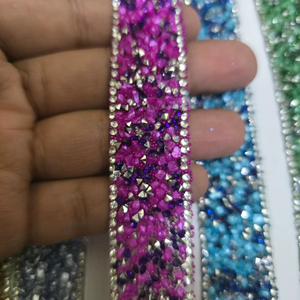 Nuevo diseño de encaje con cuentas de colores y cristales AB para decoración de ropa, ofertas al por mayor. - Product Image 1