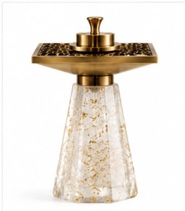 Brûleur d'encens en métal doré de luxe, base aspect cristal, écologique, pour usage religieux, porte-encens indien pour la maison et l'hôtel - Product Image 1