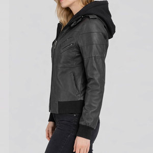 Outdoor Women Custom Leather Jackets Wholesale Zipper Motorcycle Cropped Leather Jackets In Premium Quality - Product Image 3