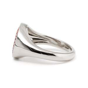 Bague en or jaune massif 14 carats avec saphir de laboratoire arc-en-ciel certifié IGI, taille baguette, sertie en canal, motif cercle sphérique, vente en gros - Product Image 5