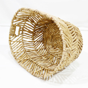 Sustainable Water Hyacinth Rustic Open-<b>Weave</b> Storage <b>Basket</b> with Built-in Handles for Laundry Storage - Product Image 4