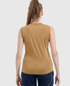 Débardeur court pour femme de qualité supérieure, personnalisable, respirant, séchage rapide, en tissu tricoté Spandex/Coton, écologique, devant - Product Image 2