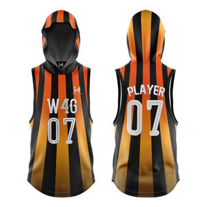 Maillots de football à drapeau 7V7 personnalisés avec nom d'équipe, à capuche et sans manches, imprimés par transfert thermique, respirants et à séchage rapide - Product Image 6