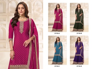 Atractivo diseño de traje Sharara para mujer que le da un aspecto magnífico en ocasiones como bodas. Compre el traje directamente del proveedor. - Product Image 5