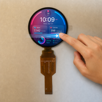 Modul Layar Sentuh AMOLED Bulat 1,48 Inci 480x480 dengan Antarmuka SPI RGB QSPI MIPI untuk Perangkat yang Dapat Dipakai seperti Smartwatch