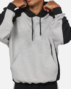 <b>Men</b> Athletic Raglan <b>Hoodie</b> Two Tone Casual Solid Color Fleece Pullover Sweatshirt Casual Sports Wear - Product Image 5