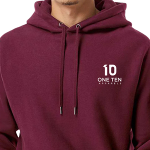 <b>Mens</b> Heavyweight Cross-Grain <b>Hoodie</b> <b>Maroon</b> Color Premium Cotton Fleece Pullover Sweatshirt Custom Logo OEM ODM Casual Winter - Product Image 6