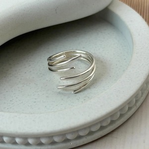 Bague ouverte géométrique minimaliste en argent 925, unisexe, pour tous les jours, bague simple - Product Image 4