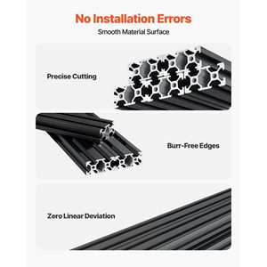 Paquete de 5 Perfiles de Extrusión de Aluminio 2040 de 78.74 Pulgadas (2000 mm) con Ranura en V, Estándar Europeo, Riel Lineal Anodizado T5 de Alta Resistencia - Product Image 3